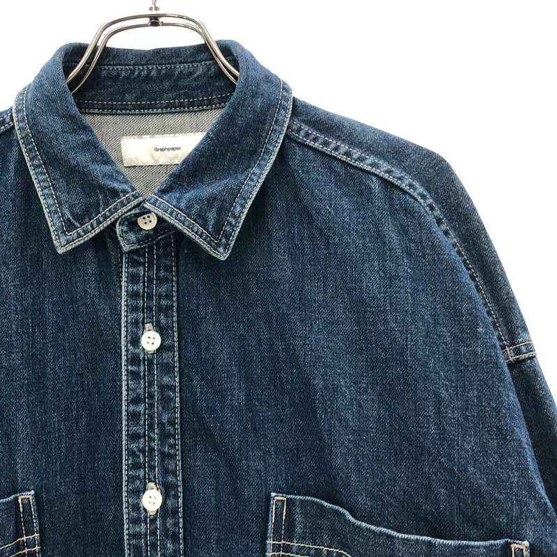 Graphpaper / グラフペーパー | Denim Regular Collar Shirt FADE デニムレギュラーカラーシャツ | 1 | メンズ