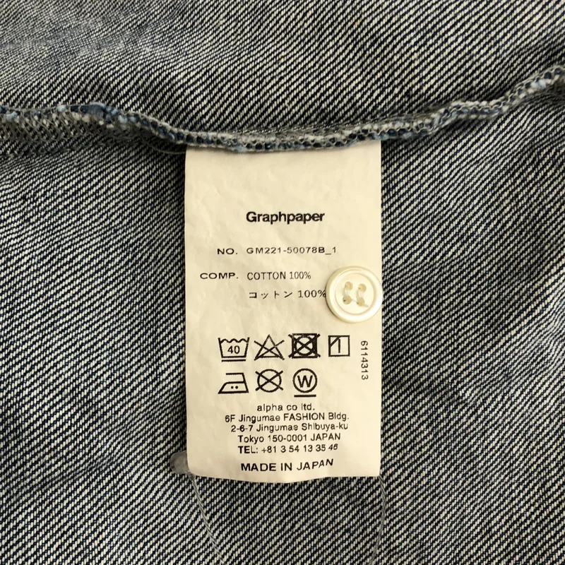 Graphpaper / グラフペーパー | Denim Regular Collar Shirt FADE デニムレギュラーカラーシャツ | 1 | メンズ