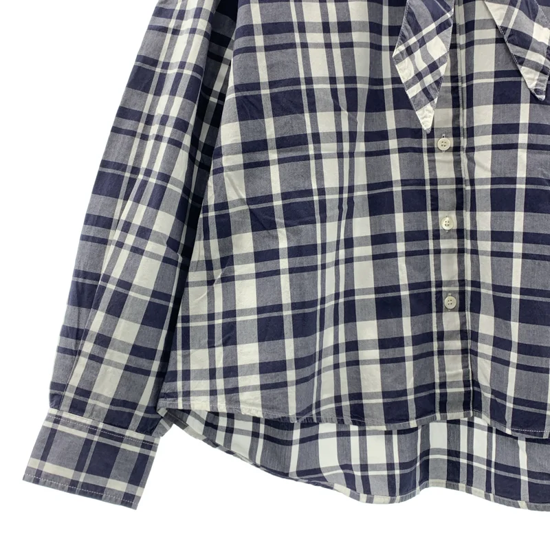 MAISON KITSUNE / メゾンキツネ | コットン チェック ボウタイ シャツ | 36 | レディース