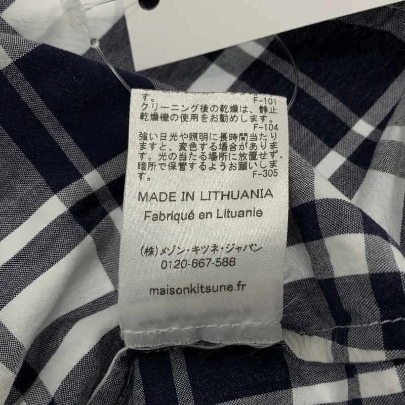 MAISON KITSUNE / メゾンキツネ | コットン チェック ボウタイ シャツ | 36 | レディース