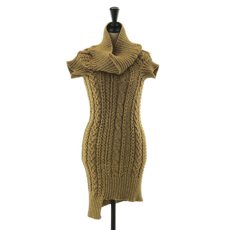 JUNYA WATANABE COMME des GARCONS / ジュンヤワタナベ | 2009AW | ハイネック ラメニット 半袖ワンピース | S | レディース