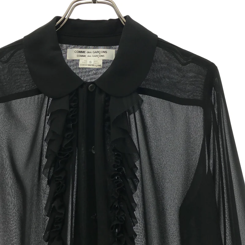 COMME des GARCONS COMME des GARCONS / コムコム | シアー フリル シャツ_長袖 RN-B009 | S | レディース