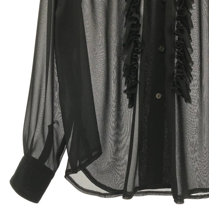 COMME des GARCONS COMME des GARCONS / コムコム | シアー フリル シャツ_長袖 RN-B009 | S | レディース
