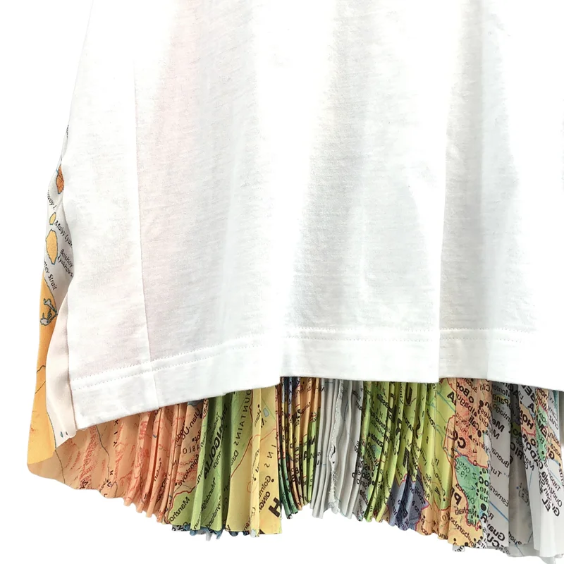 sacai / サカイ | world map print t-shirt ワールドマップ 切替Tシャツ | 1 | レディース