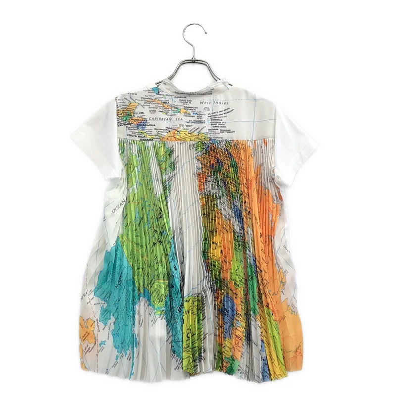 sacai / サカイ | world map print t-shirt ワールドマップ 切替Tシャツ | 1 | レディース