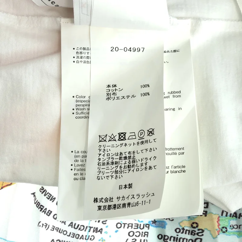 sacai / サカイ | world map print t-shirt ワールドマップ 切替Tシャツ | 1 | レディース