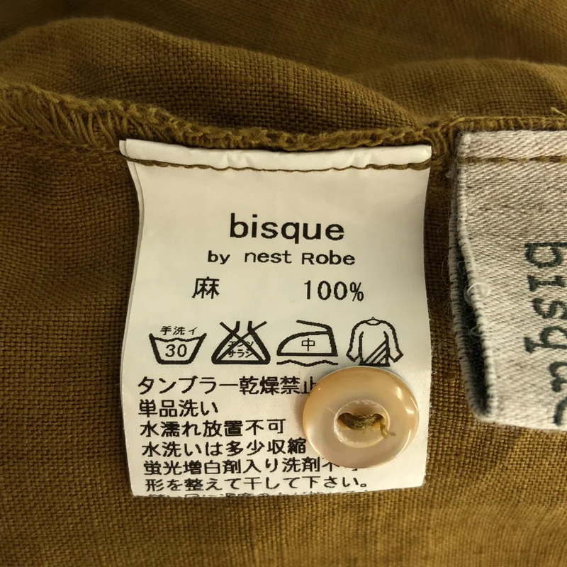 bisque by nest Robe / ビスクバイネストローブ | リネン 七分袖 ノーカラーブラウス |