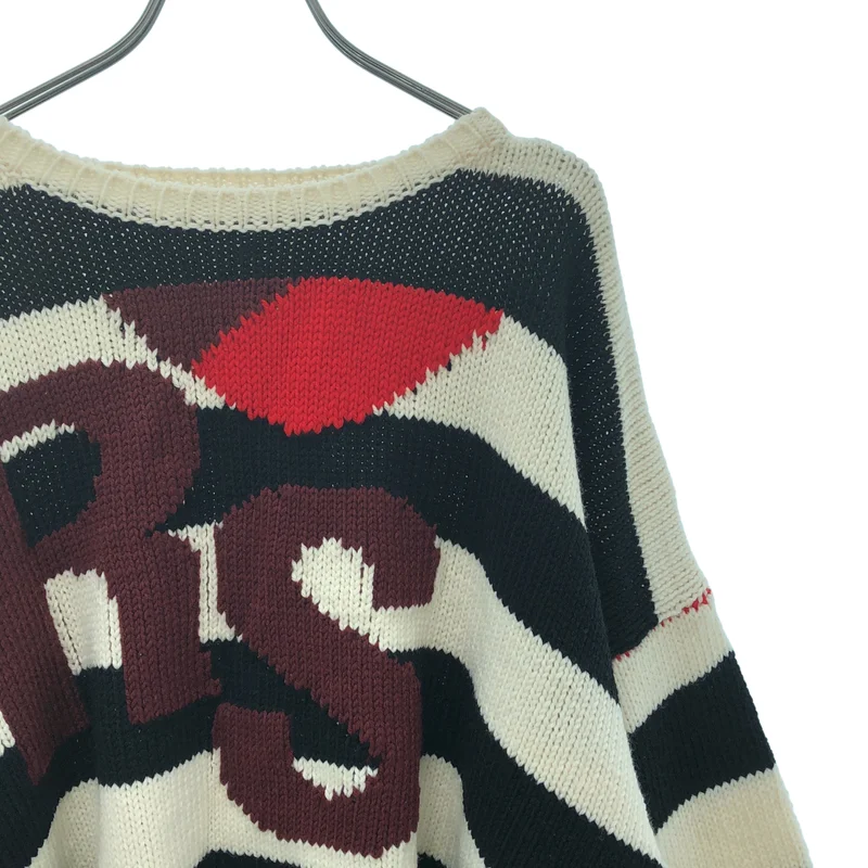 RAF SIMONS / ラフシモンズ | 2022AW | RSロゴ オーバーサイズ ボーダー ニット | 1 | メンズ