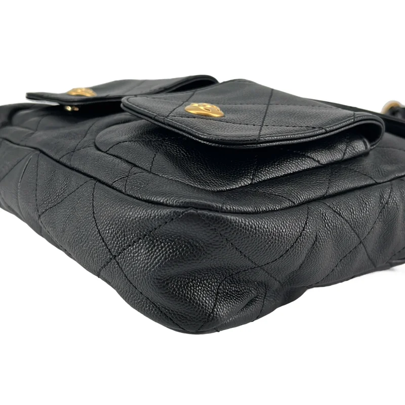 CHANEL / シャネル | キャビアスキン ダブルポケット チェーン ショルダーバッグ / AS5384 |