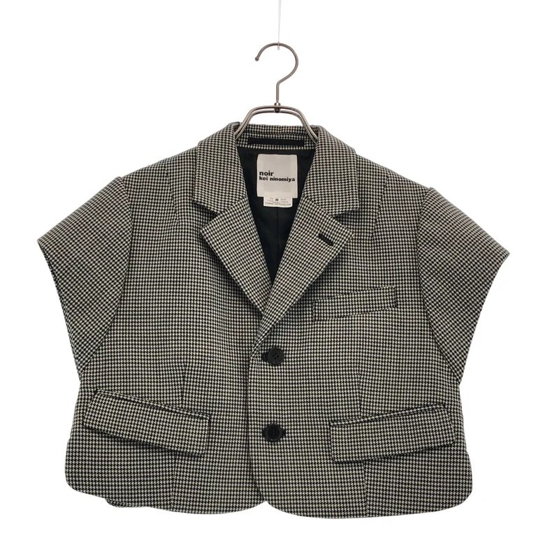 noir kei ninomiya / ノワールケイニノミヤ | 2023SS | ウール 千鳥格子 ショートスリーブ ジャケット | M | レディース