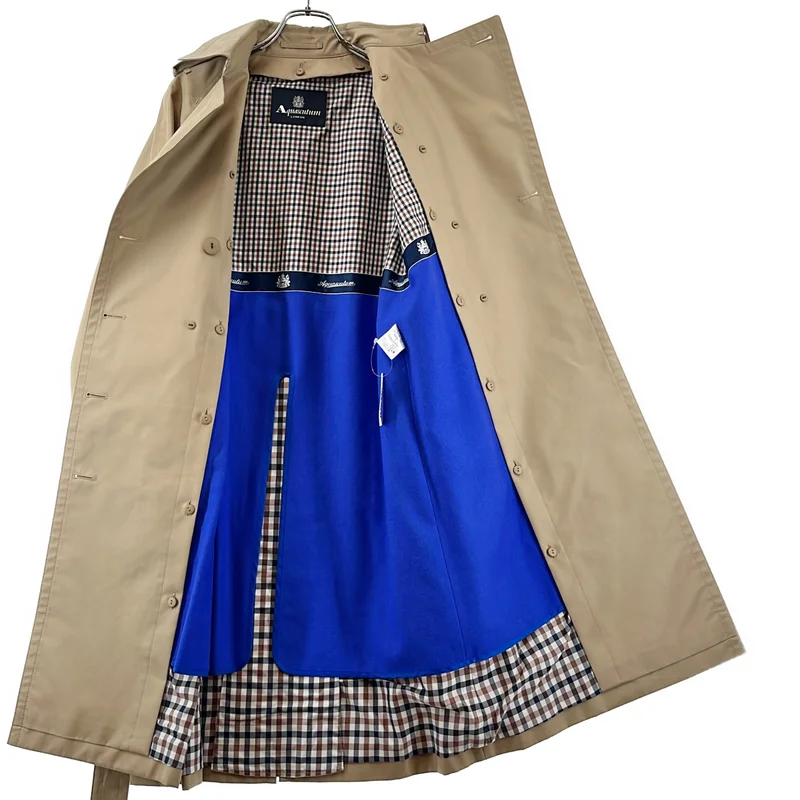 AQUASCUTUM / アクアスキュータム | ベルテッド ロゴボタン トレンチコート / 着脱可ライナー | 4 | レディース