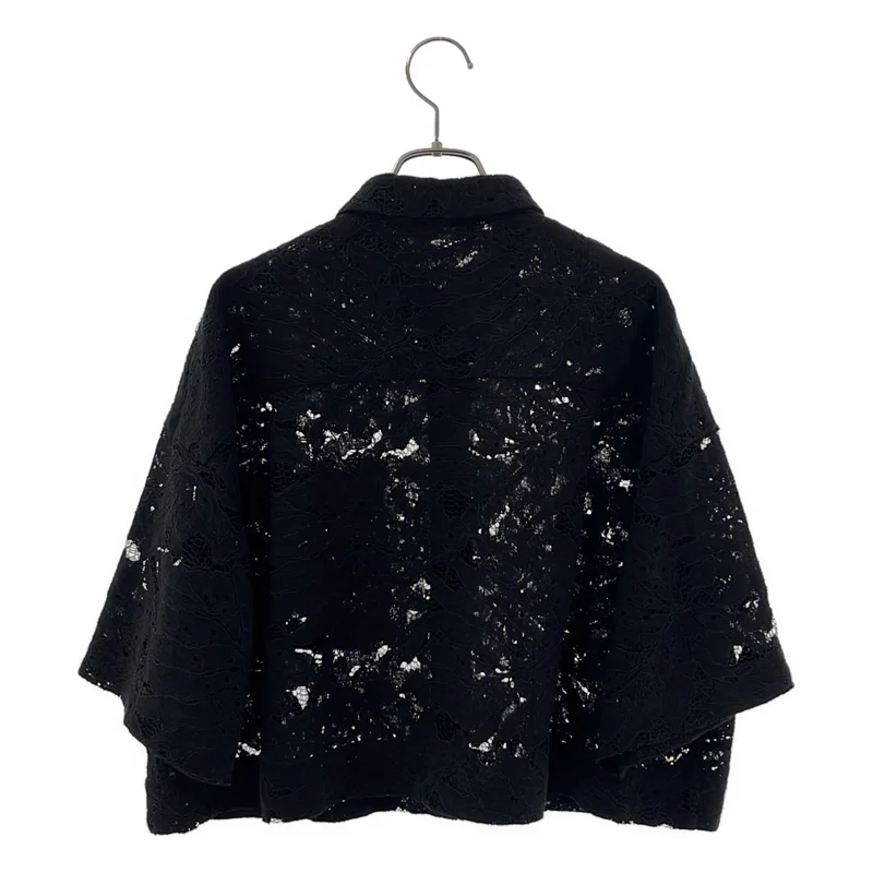 SACRA / サクラ | 2025SS | LEAF RASCHEL LACE CROPPED SHIRT / リーフ ラッセル クロップドシャツ | 38 | レディース