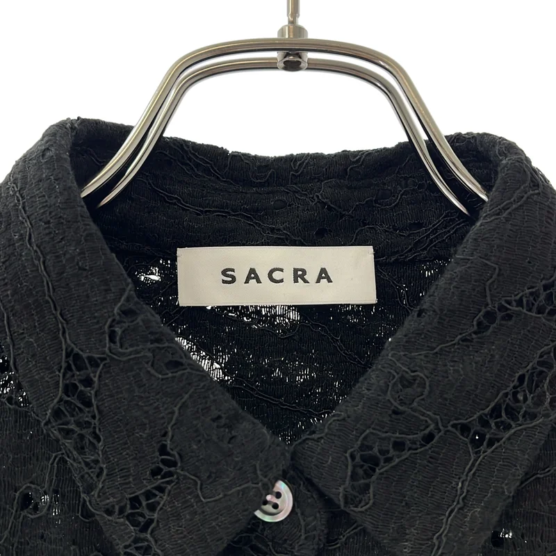 SACRA / サクラ | 2025SS | LEAF RASCHEL LACE CROPPED SHIRT / リーフ ラッセル クロップドシャツ | 38 | レディース