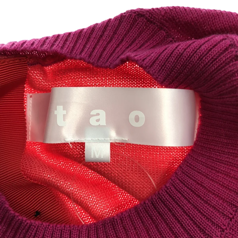 tao COMME des GARCONS / タオコムデギャルソン | 2022AW | ウール バックオープン 2トーン クルーネックニット TJ-N036 | M | レディース