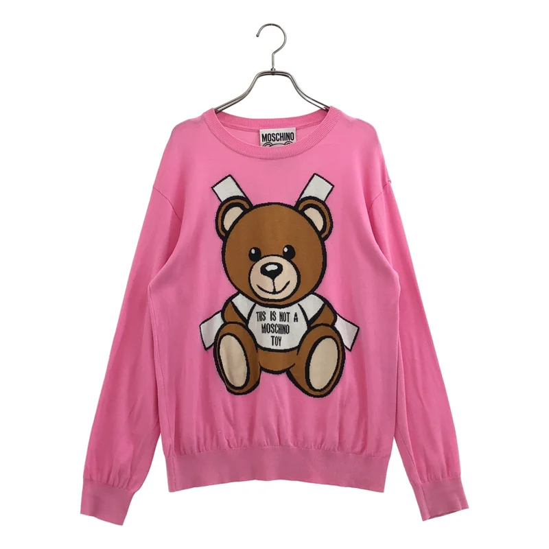 MOSCHINO / モスキーノ | コットン ベア クルーネックニット | XS | レディース