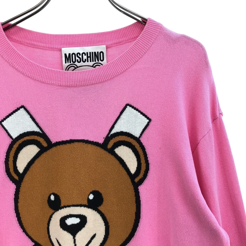 MOSCHINO / モスキーノ | コットン ベア クルーネックニット | XS | レディース