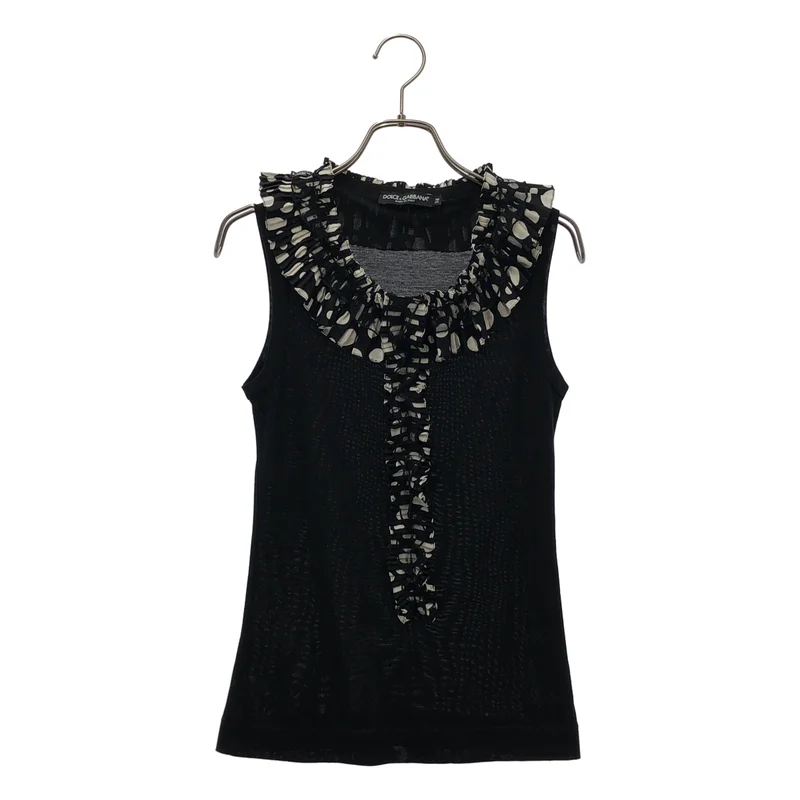 DOLCE＆GABBANA / ドルチェ＆ガッバーナ | フリル ノースリーブカットソー | 38 | レディース