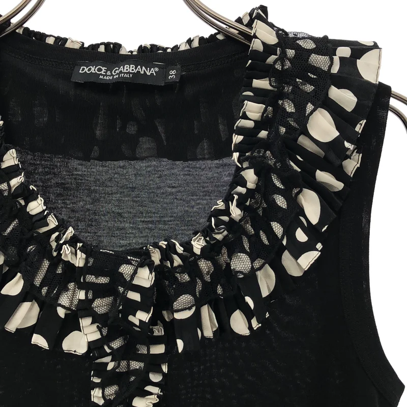 DOLCE＆GABBANA / ドルチェ＆ガッバーナ | フリル ノースリーブカットソー | 38 | レディース