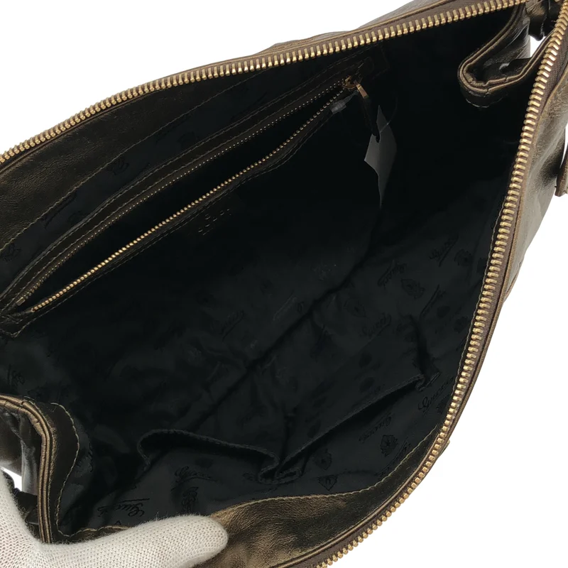 GUCCI / グッチ | ヒステリア レザー メタリック エンブレム クラッチバッグ |