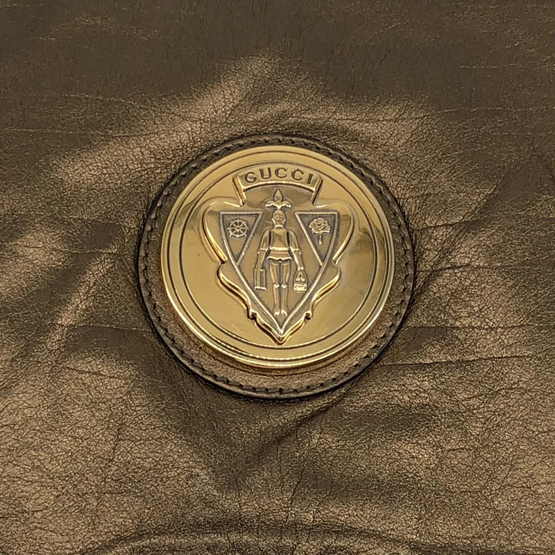 GUCCI / グッチ | ヒステリア レザー メタリック エンブレム クラッチバッグ |