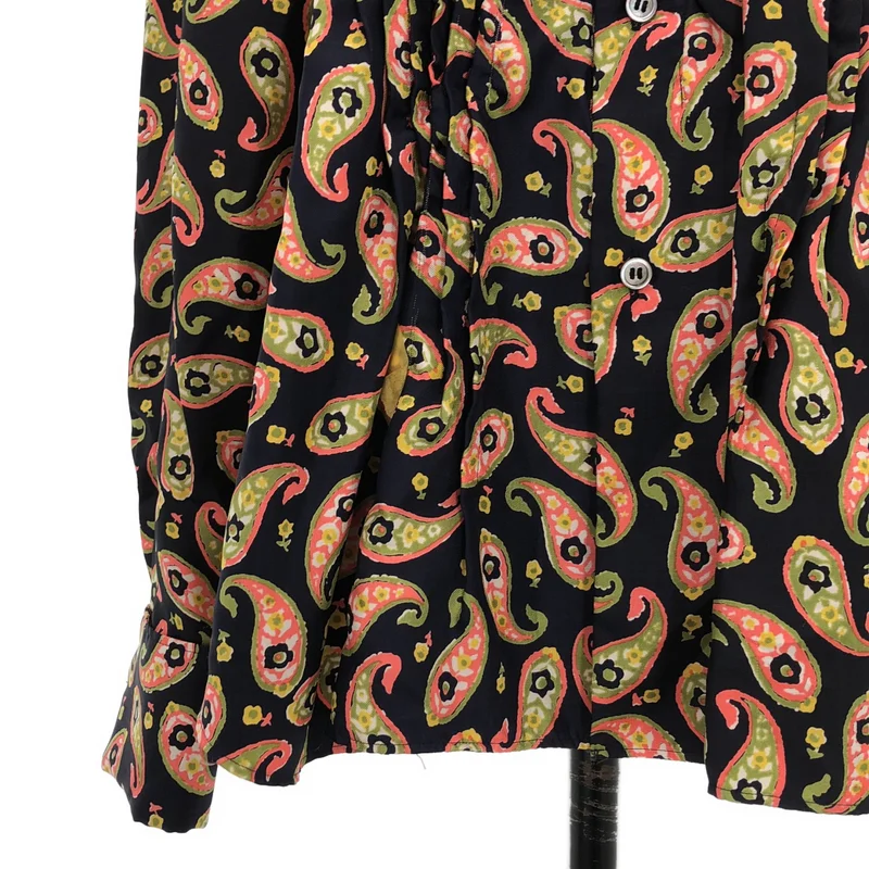 tricot COMME des GARCONS / トリココムデギャルソン | 2005SS | ポリエステル 総柄 フリル シャツ ブラウス | M | レディース