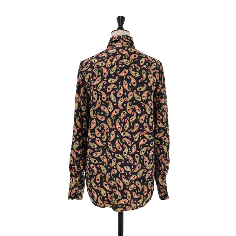 tricot COMME des GARCONS / トリココムデギャルソン | 2005SS | ポリエステル 総柄 フリル シャツ ブラウス | M | レディース