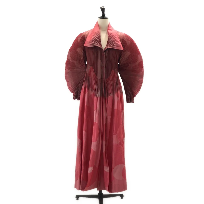 ISSEY MIYAKE FETE / イッセイミヤケフェット | A-POC INSIDE / 変形 プリーツ ワイドスリーブ ドレス ワンピース | 2 | レディース