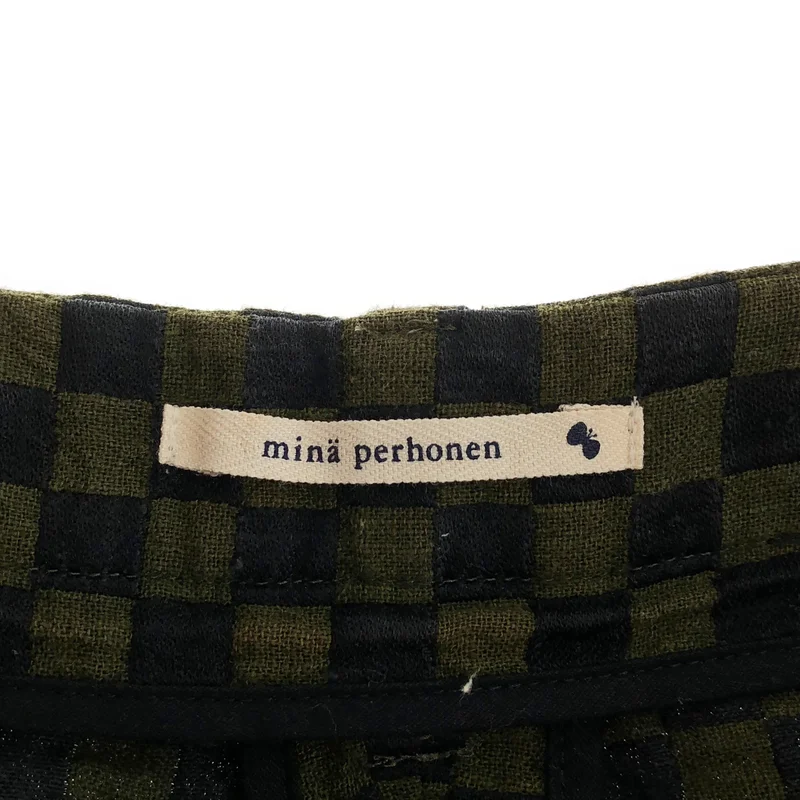 mina perhonen / ミナペルホネン | ichimatsu シルク リネン チェック ワイドパンツ | 38 | レディース