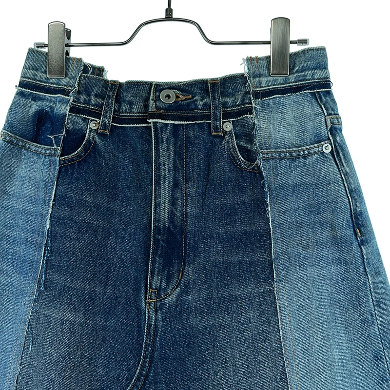 BITBLUE / ビットブルー | 再構築 カットオフ スリット デニムスカート | M | レディース