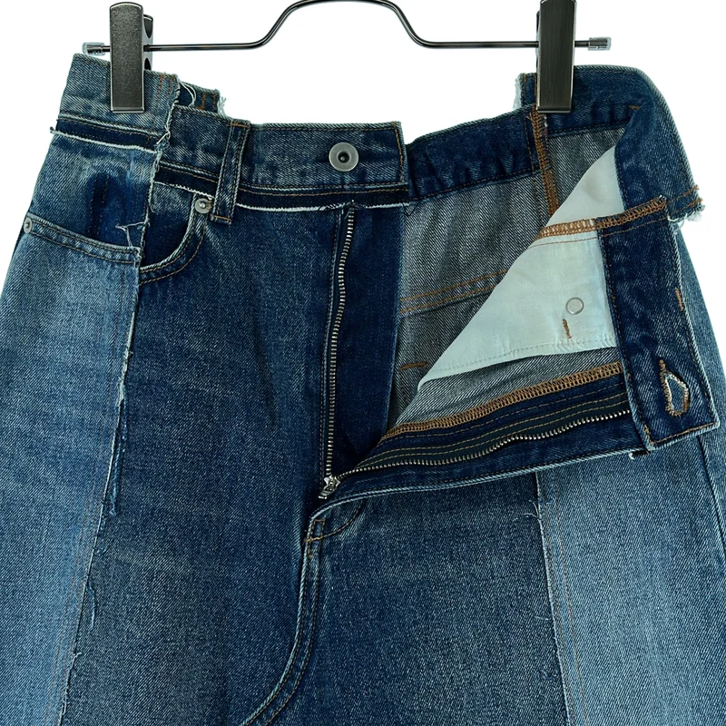 BITBLUE / ビットブルー | 再構築 カットオフ スリット デニムスカート | M | レディース