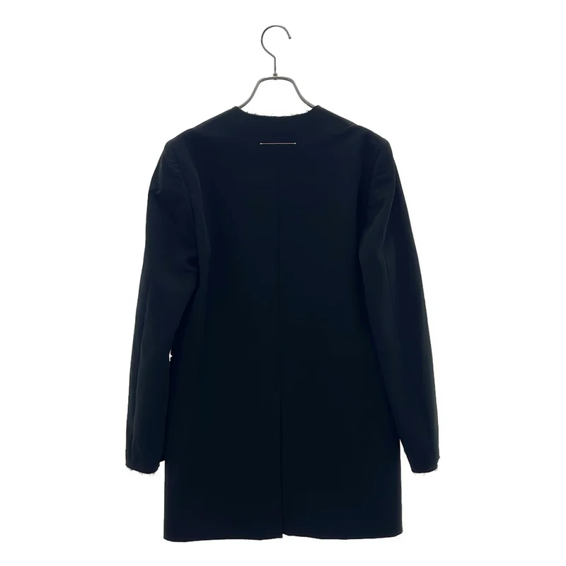 MM6 Maison Margiela / エムエムシックスメゾンマルジェラ | 2022AW | カットオフデザイン ストレッチ ノーカラー ジャケット / 総裏地 | 38 | レディース