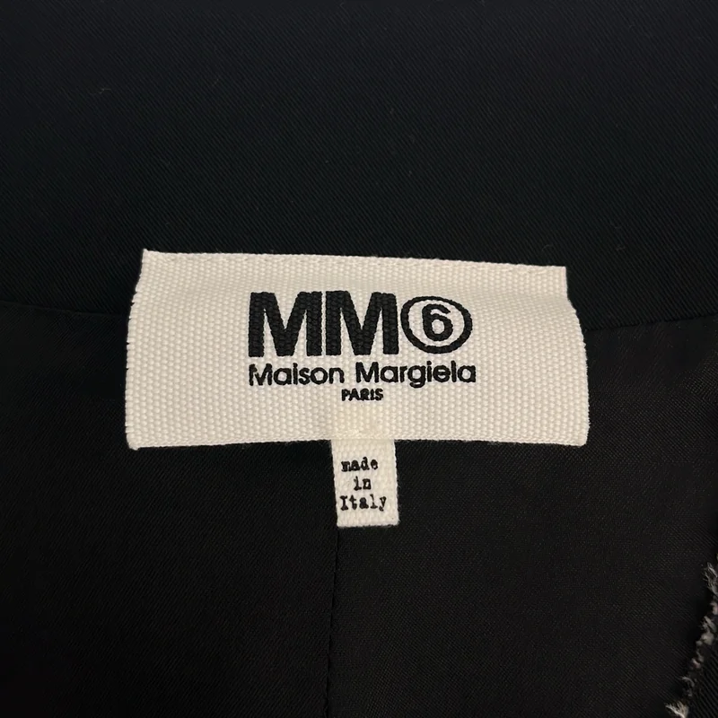 MM6 Maison Margiela / エムエムシックスメゾンマルジェラ | 2022AW | カットオフデザイン ストレッチ ノーカラー ジャケット / 総裏地 | 38 | レディース
