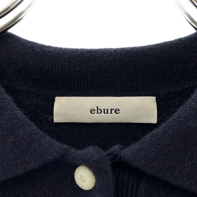 ebure / エブール | ハイゲージカシミアポロ襟デザインセーター ニット |