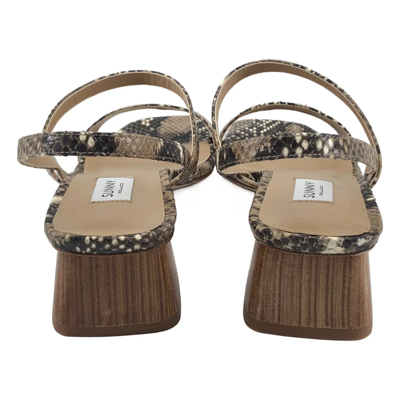 PELLICO SUNNY / ペリーコサニー | × Demi-Luxe BEAMS 別注 パイソン スクエアヒール ストラップサンダル | 38 | レディース