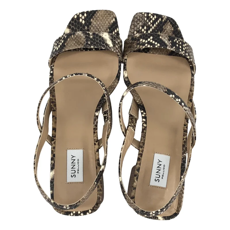PELLICO SUNNY / ペリーコサニー | × Demi-Luxe BEAMS 別注 パイソン スクエアヒール ストラップサンダル | 38 | レディース