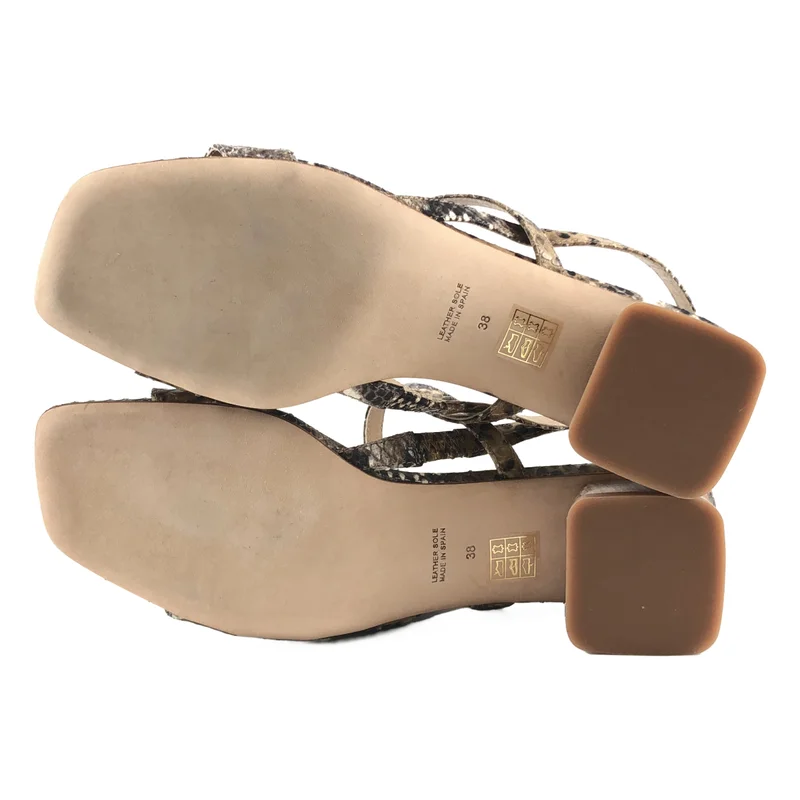 PELLICO SUNNY / ペリーコサニー | × Demi-Luxe BEAMS 別注 パイソン スクエアヒール ストラップサンダル | 38 | レディース
