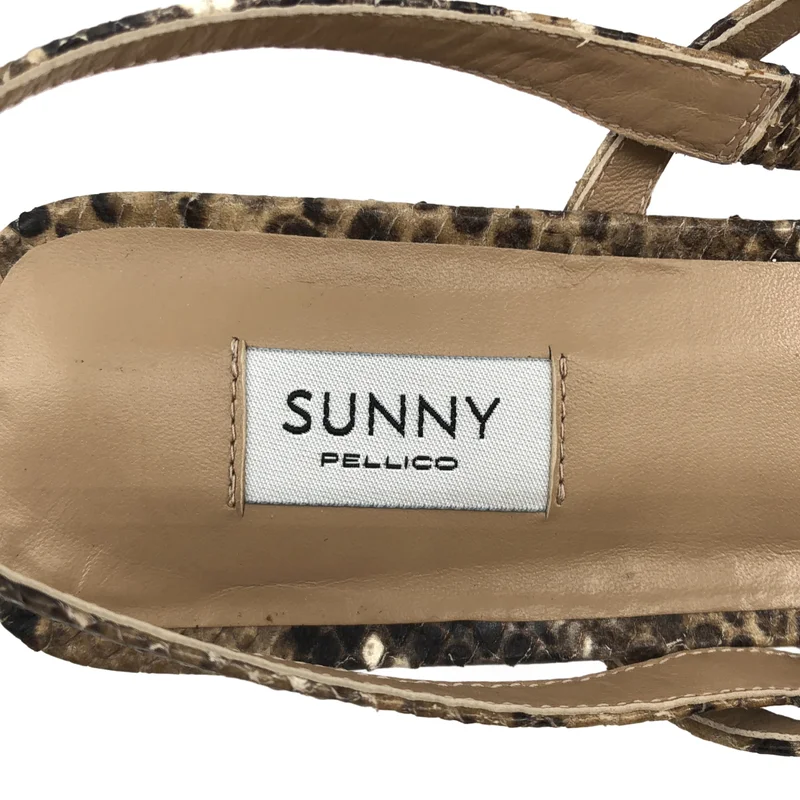 PELLICO SUNNY / ペリーコサニー | × Demi-Luxe BEAMS 別注 パイソン スクエアヒール ストラップサンダル | 38 | レディース