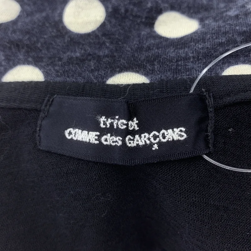 tricot COMME des GARCONS / トリココムデギャルソン | 2009AW | ウール 総柄 ドット フリル装飾 丸襟 ニット カーディガン |