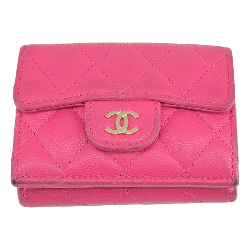 CHANEL / シャネル | マトラッセ キャビアスキン 三つ折り財布 |