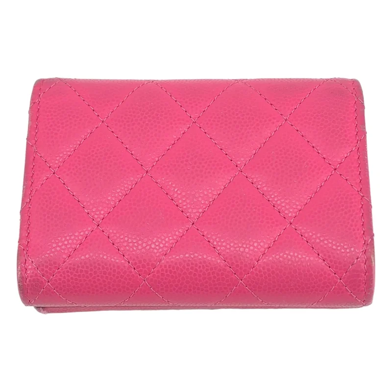 CHANEL / シャネル | マトラッセ キャビアスキン 三つ折り財布 |
