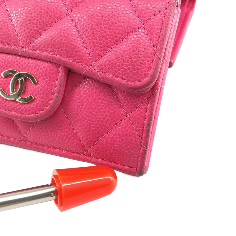 CHANEL / シャネル | マトラッセ キャビアスキン 三つ折り財布 |
