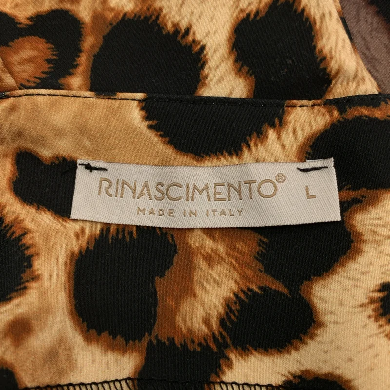 RINASCIMENTO / リナシメント | 総柄 レオパード ベルテッド バックスリット ワンピース | L | レディース