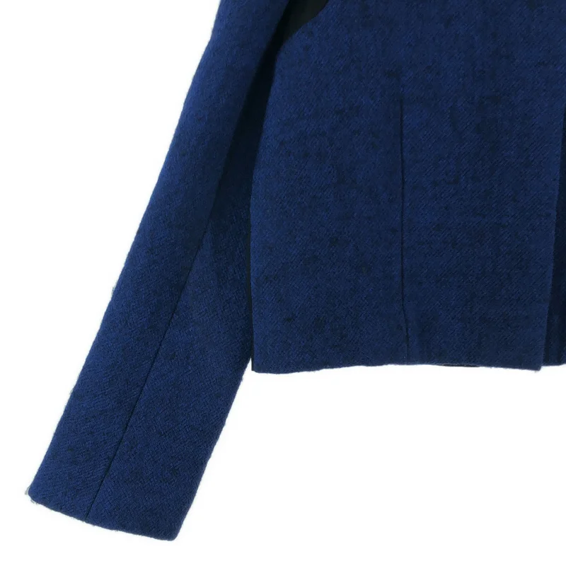 MARNI / マルニ | ウール 異素材 カットオフ ノーカラージャケット | 40 | レディース