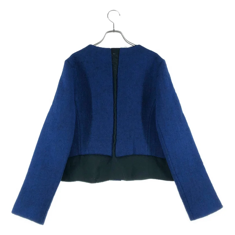 MARNI / マルニ | ウール 異素材 カットオフ ノーカラージャケット | 40 | レディース