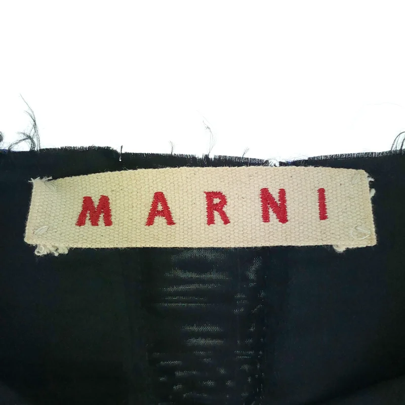 MARNI / マルニ | ウール 異素材 カットオフ ノーカラージャケット | 40 | レディース