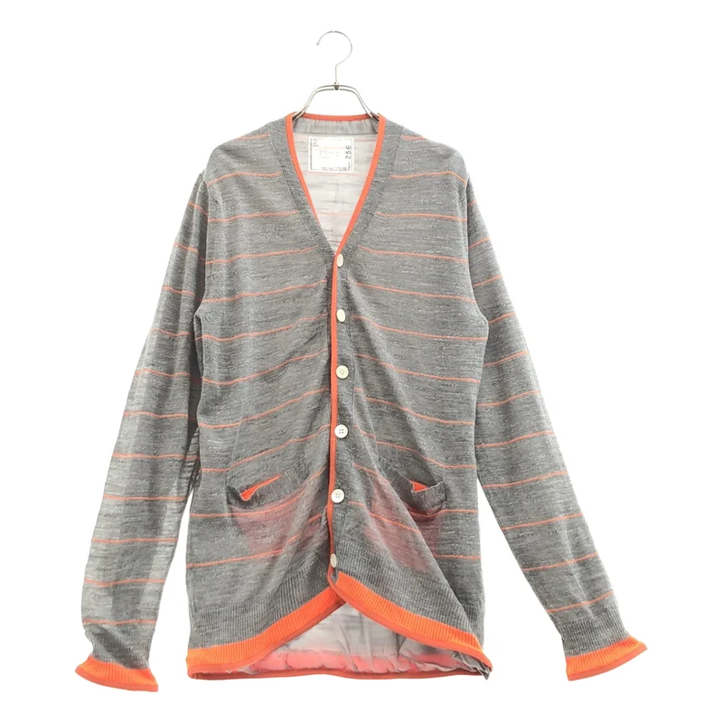 sacai / サカイ | ウール混 ボーダー ニットカーディガン | 2 | メンズ