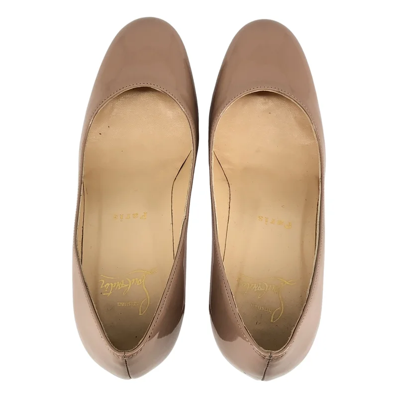 Christian Louboutin / クリスチャンルブタン | パテントレザー ラウンドトゥ ヒール パンプス | 34 | レディース