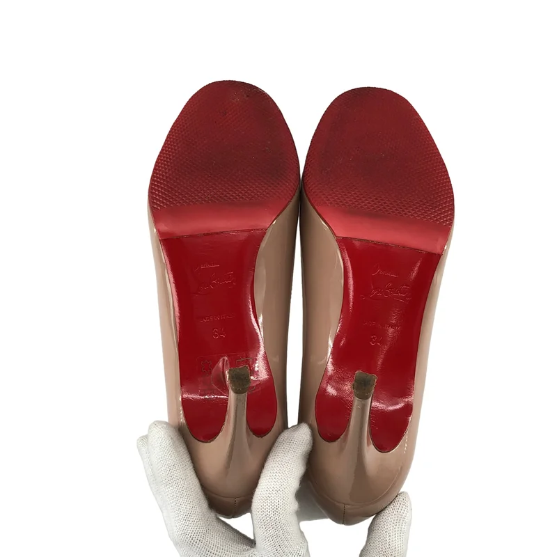 Christian Louboutin / クリスチャンルブタン | パテントレザー ラウンドトゥ ヒール パンプス | 34 | レディース