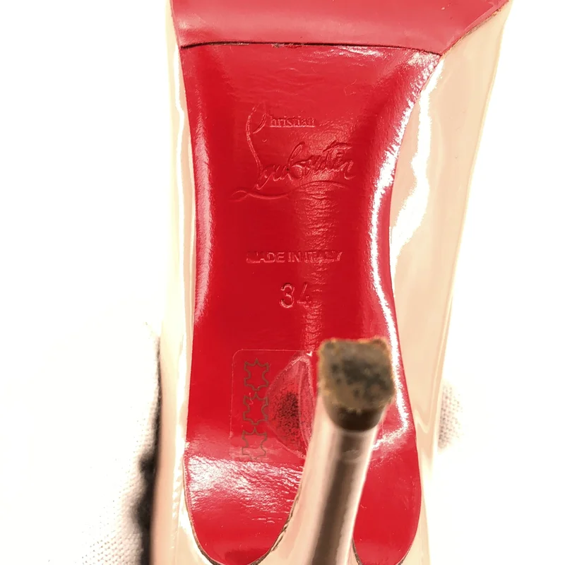Christian Louboutin / クリスチャンルブタン | パテントレザー ラウンドトゥ ヒール パンプス | 34 | レディース