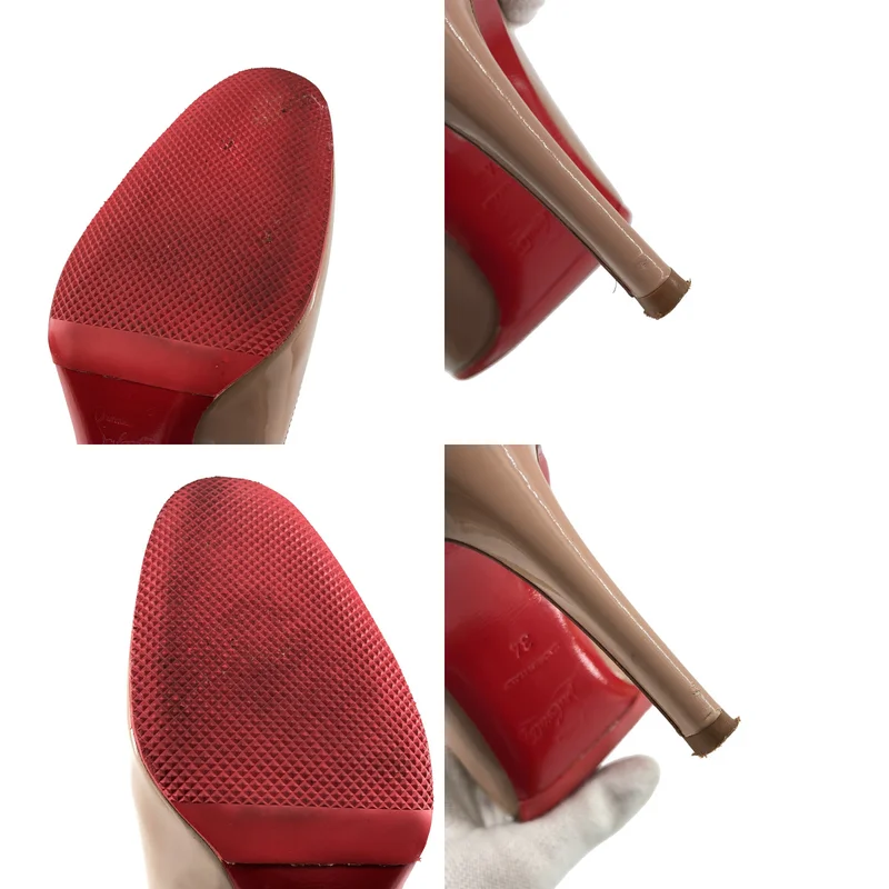 Christian Louboutin / クリスチャンルブタン | パテントレザー ラウンドトゥ ヒール パンプス | 34 | レディース